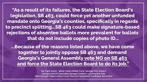 Status of SB 463 – Misleading Bill Designed to Suppress passes GA Senate in the Dark of Night